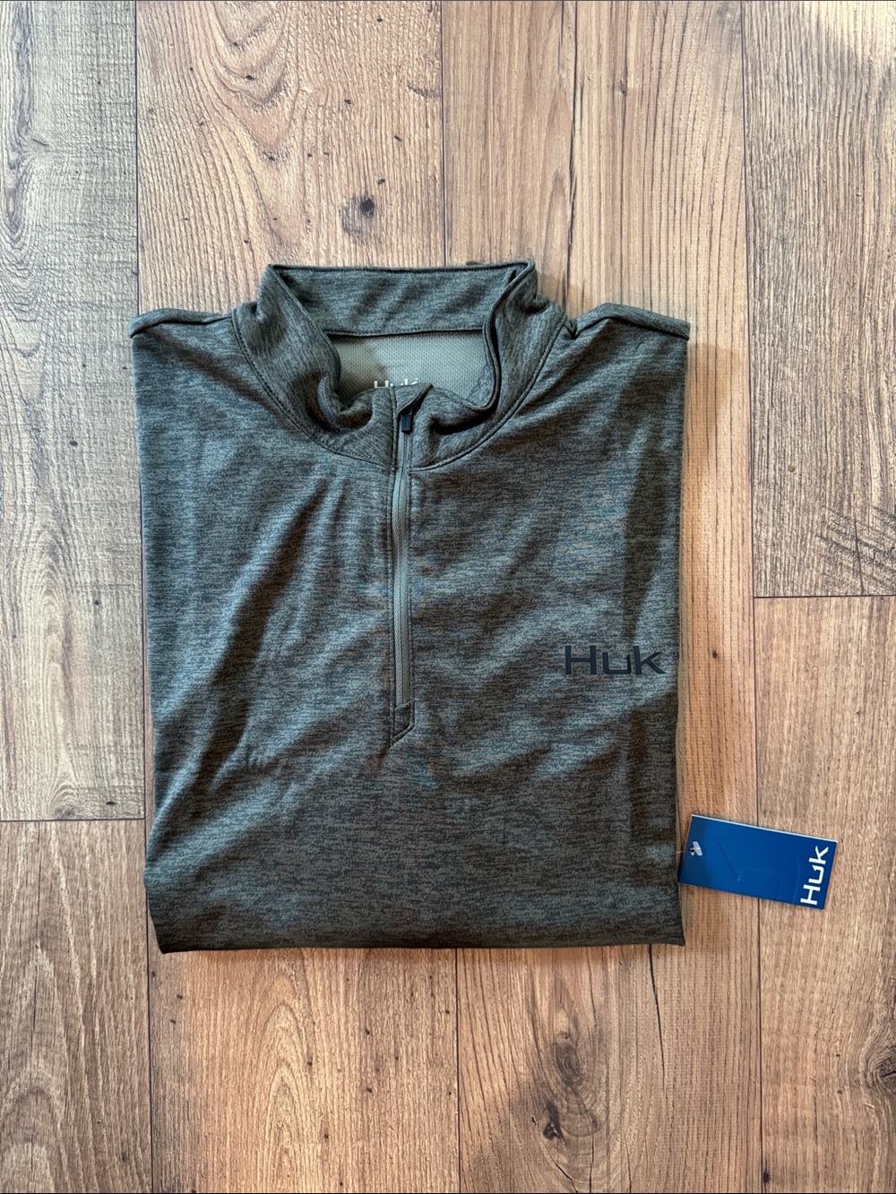 Huk Icon X Men's Quarter-Zip Pullover - Olive Green